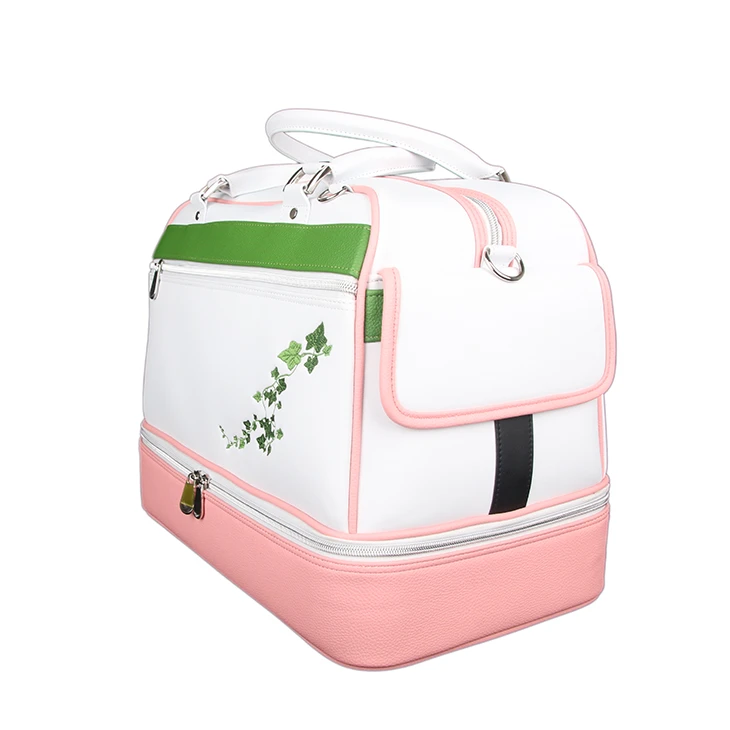 White Golf Boston Bag Embroidery